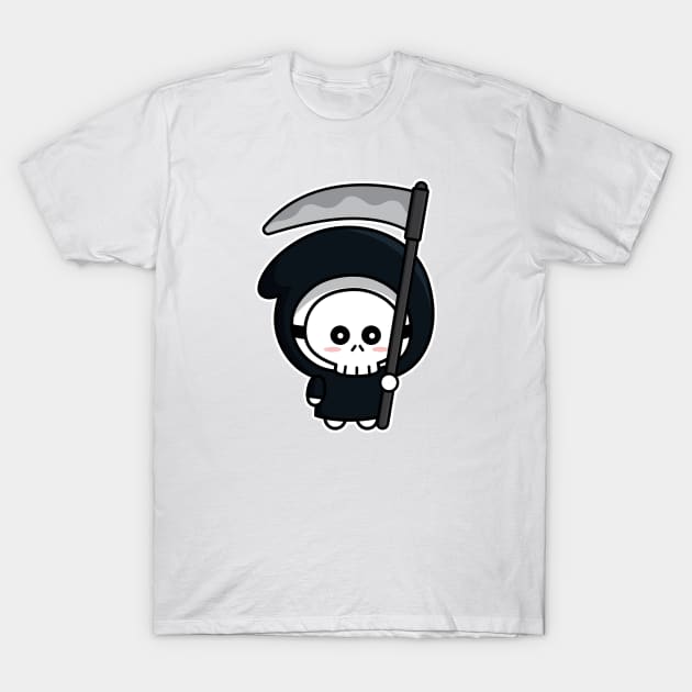 Cute Grim Reaper with Skull Mask T-Shirt by silentboy